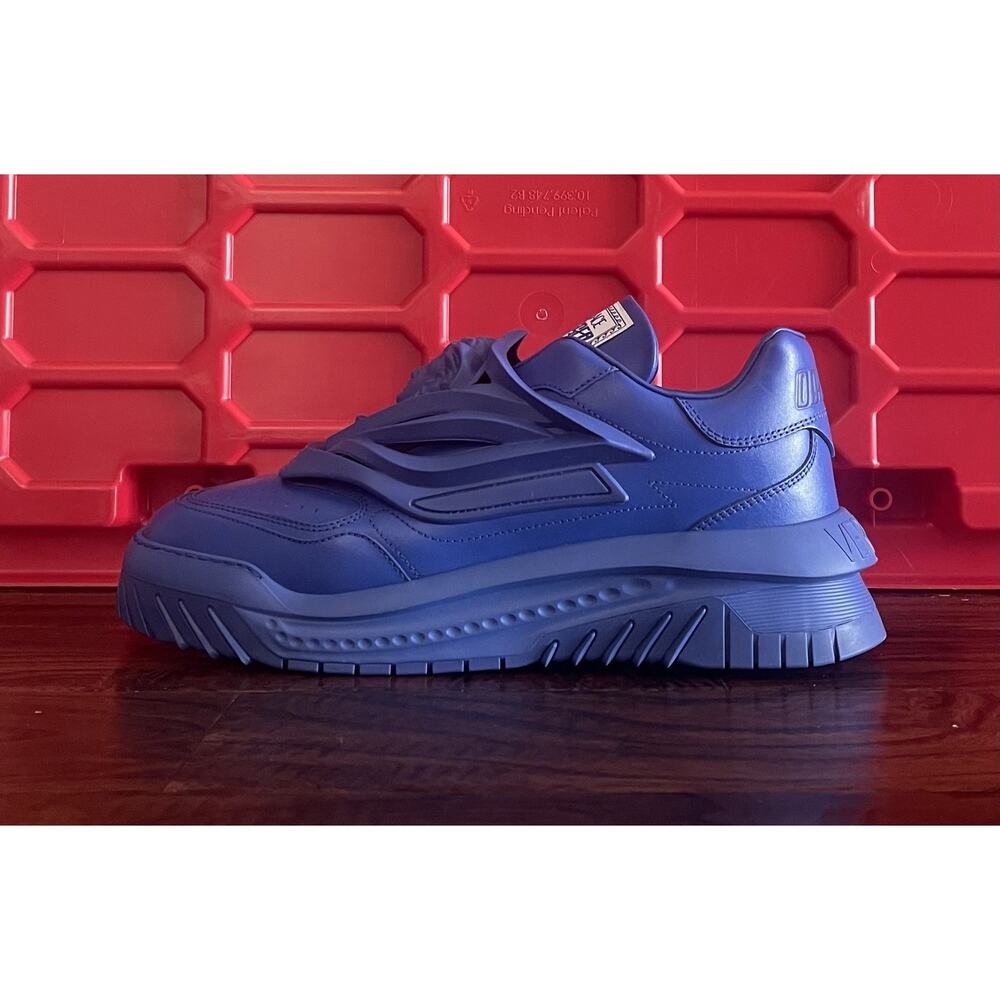 $999 NIB Versace Odissea Blue Leather Low Top Sneaker Shoes Size US 13 Euro 46 D - Picture 4 of 8